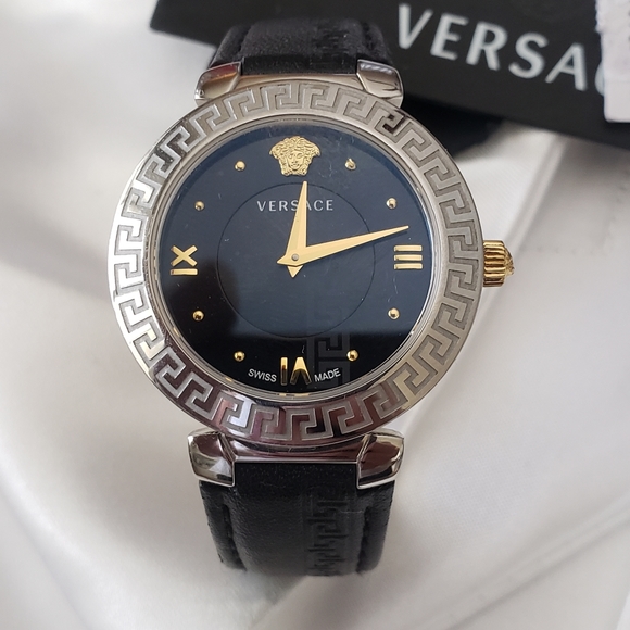 Versace Accessories Versace Daphnis Stainless Steel Gold Black